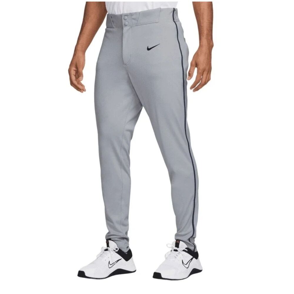 Nike Vapor Select Men’s Piped Baseball Pants Gray Navy Size S NWT